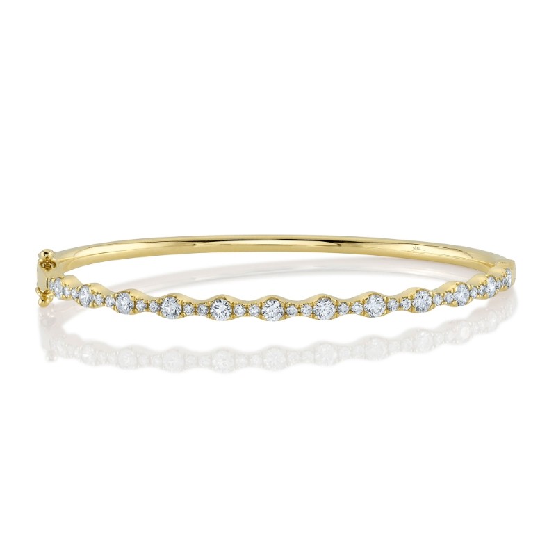 1.30Ct 14K Yellow Gold Diamond Bangle