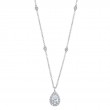0.40Ct-Ctr(Pear) 0.21Ct-Side 14K White Gold Diamond Necklace