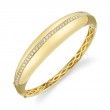 0.92Ct 14K Yellow Gold Diamond Bangle