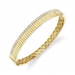 1.07Ct 14K Yellow Gold Diamond Ribbed Bangle