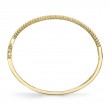 1.07Ct 14K Yellow Gold Diamond Ribbed Bangle