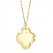 0.22Ct 14K Yellow Gold Diamond Ribbed Clover Necklace