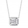 0.41Ct 14K White Gold Diamond Baguette Necklace