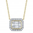 0.41Ct 14K Yellow Gold Diamond Baguette Necklace