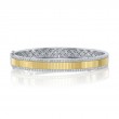 1.06Ct 14K Two Tone White And Yellow Gold Diamond Ribbed Bangle