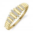 2.19Ct 14K Yellow Gold Diamond Pave Bangle