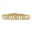 1.48Ct 14K Yellow Gold Diamond Ribbed Bracelet