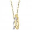0.16Ct 14K Two Tone Yellow And White Gold Diamond Circle Necklace