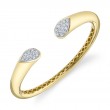 0.88Ct 14K Two Tone Yellow And White Gold Diamond Bangle
