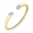 0.54Ct 14K Two Tone Yellow And White Gold Diamond Bangle