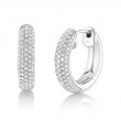 0.40Ct 14K White Gold Diamond Pave Hoop Earrings