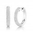 0.61Ct 14K White Gold Diamond Pave Hoop Earrings