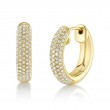 0.40Ct 14K Yellow Gold Diamond Pave Hoop Earrings