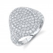 2.28Ct 14K White Gold Diamond Pave Signet Ring