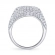 2.28Ct 14K White Gold Diamond Pave Signet Ring