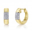 0.11Ct 14K Yellow Gold Diamond Ribbed Huggie Earrings