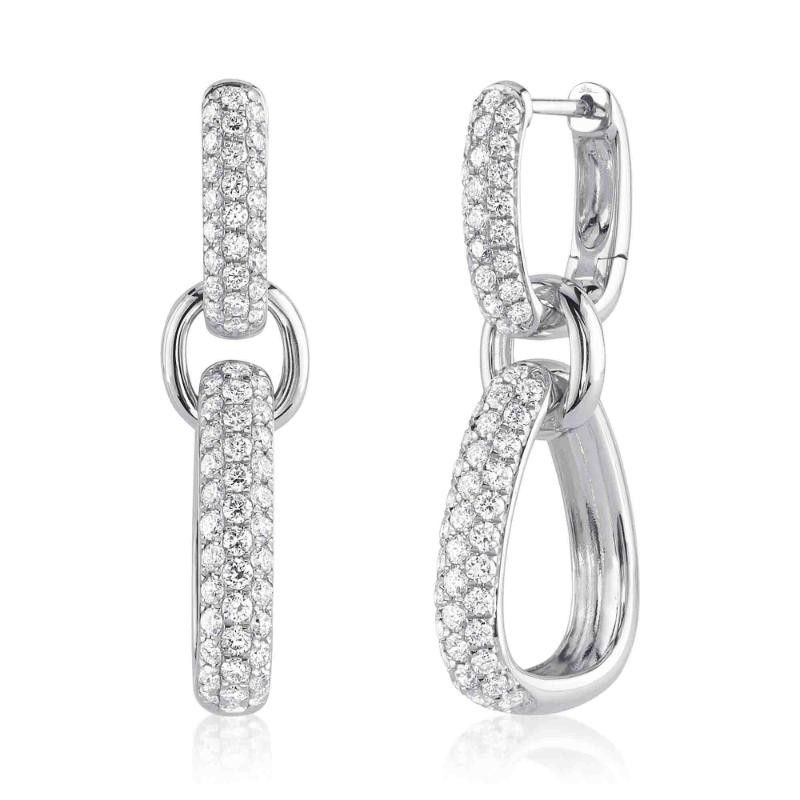 1.45Ct 14K White Gold Diamond Earrings