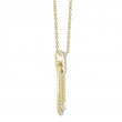 0.46Ct 14K Yellow Gold Diamond Emerald Ribbed Necklace