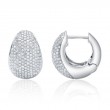 0.95Ct 14K White Gold Diamond Pave Huggie Earrings
