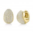 0.95Ct 14K Yellow Gold Diamond Pave Huggie Earrings