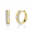 0.25Ct 14K Yellow Gold Diamond Ribbed Huggie Earrings