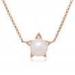 0.06Ct 14K Rose Gold Diamond & Cultured Pearl Star Necklace