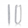 0.33Ct 14K White Gold Diamond Pave Oval Hoop Earrings