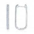 0.33Ct 14K White Gold Diamond Pave Oval Hoop Earrings