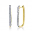 0.33Ct 14K Yellow Gold Diamond Pave Oval Hoop Earrings