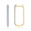 0.33Ct 14K Yellow Gold Diamond Pave Oval Hoop Earrings