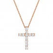 0.32Ct 14K Rose Gold Diamond Cross Necklace