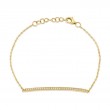 0.17Ct 14K Yellow Gold Diamond Bar Bracelet