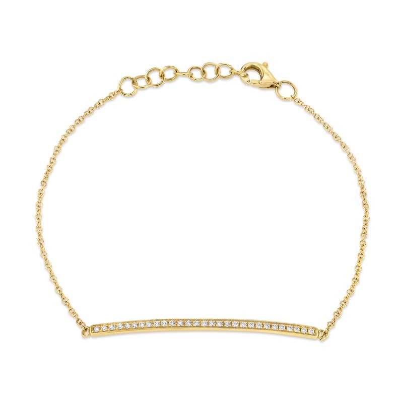 0.17Ct 14K Yellow Gold Diamond Bar Bracelet