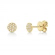 0.07ct 14k Yellow Gold Diamond Pave Stud Earrings