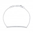 0.17Ct 14K White Gold Diamond Bar Bracelet