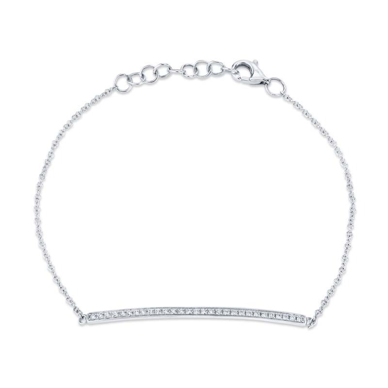 0.17Ct 14K White Gold Diamond Bar Bracelet