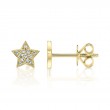0.07ct 14k Yellow Gold Diamond Star Stud Earrings