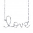 0.18Ct 14K White Gold Diamond Love Necklace
