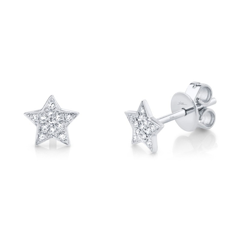 0.07Ct Diamond Star Stud Earrings