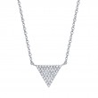 0.13Ct 14K White Gold Diamond Pave Triangle Necklace