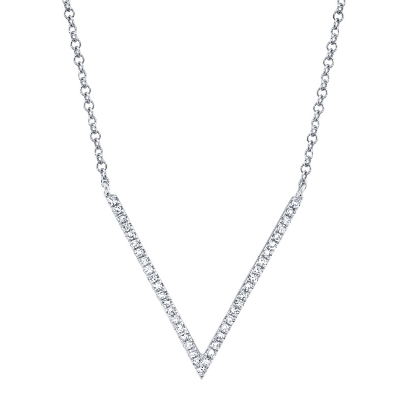 0.12Ct 14K White Gold Diamond Necklace