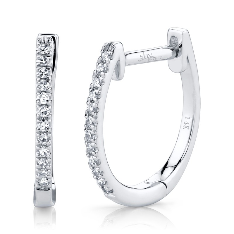 0.08Ct Diamond Huggie Earrings