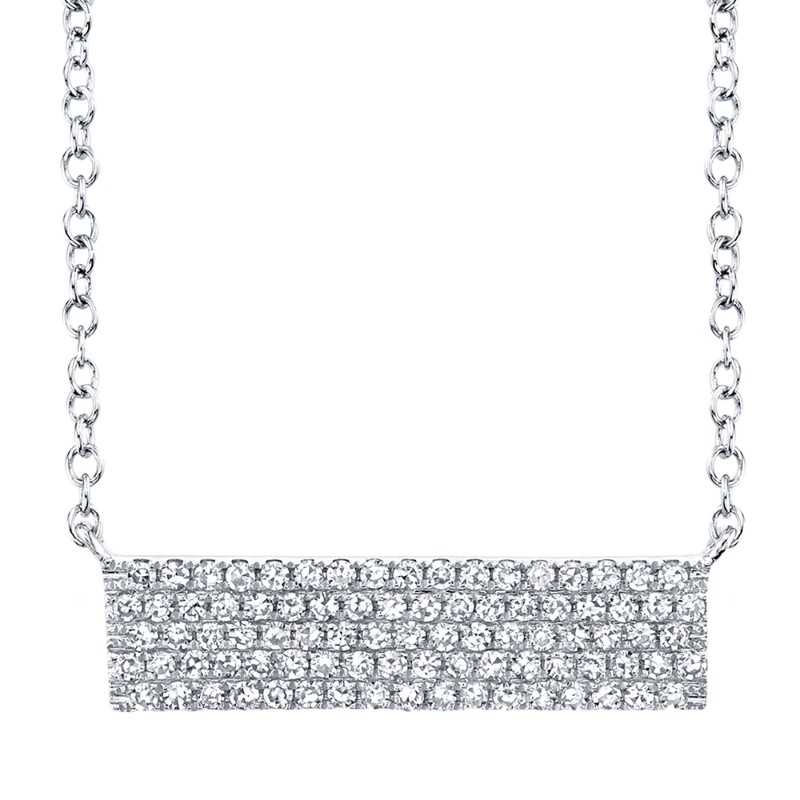 0.25ct 14k White Gold Diamond Pave Necklace
