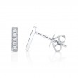 0.08Ct 14K White Gold Diamond Bar Stud Earrings