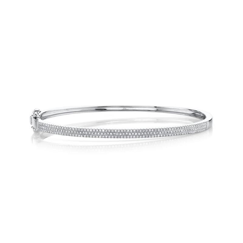 0.52Ct 14K White Gold Diamond Pave Bangle