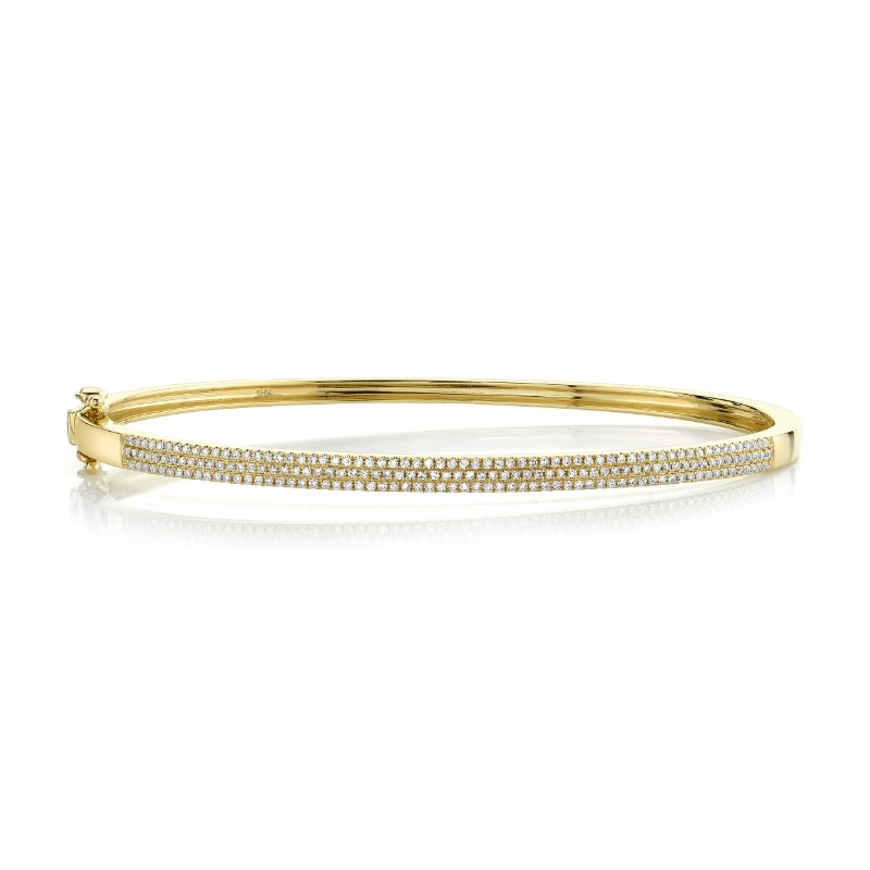 0.52Ct 14K Yellow Gold Diamond Pave Bangle