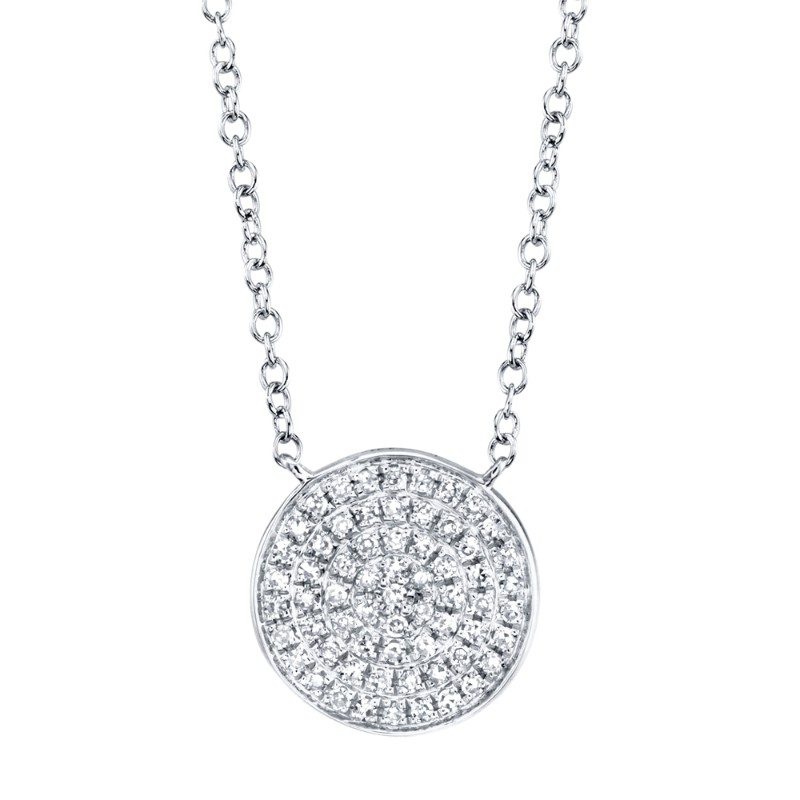0.15Ct Diamond Pave Circle Necklace