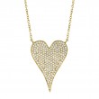 0.43ct 14k Yellow Gold Diamond Heart Necklace