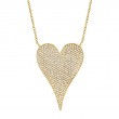 0.83ct 14k Yellow Gold Diamond Heart Necklace