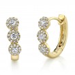 0.37ct 14k Yellow Gold Diamond Huggie Earrings
